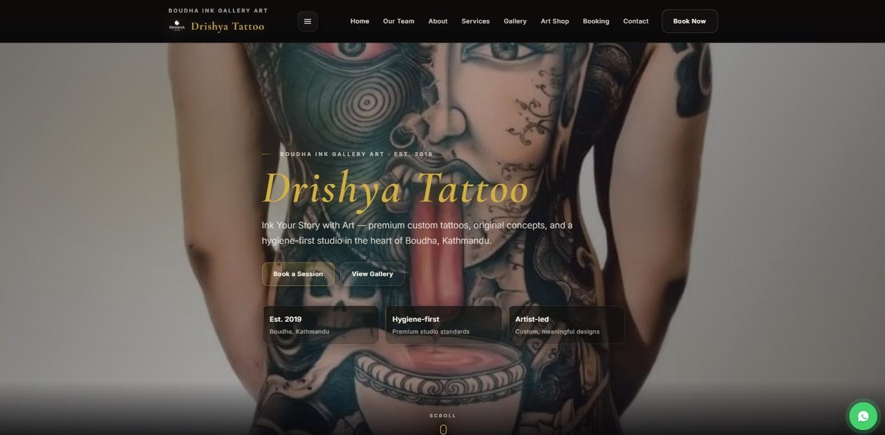 Screenshot of drishyatattoo.com